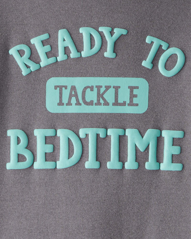 Toddler Football Print 100% Cotton Long-Sleeve 4-Piece Pyjamas - Blue, image 2 of 4 slides