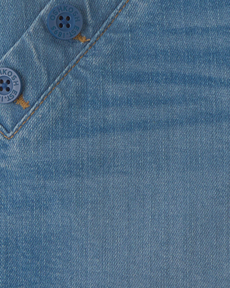 Filles - Short en denim avec boutons sur les poches - D&eacute;lav&eacute; moyen, image 3 sur 3 diapositives