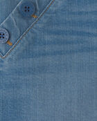 Filles - Short en denim avec boutons sur les poches - D&eacute;lav&eacute; moyen, image 3 sur 3 diapositives