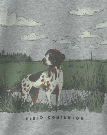 Gar&ccedil;ons - Chandail en jersey bouclette &agrave; motif chien - Gris, 
