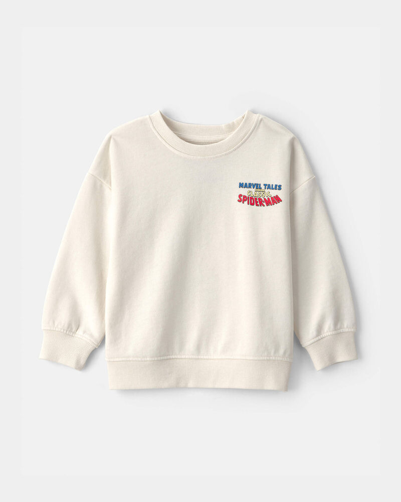 Toddler Boy &copy;Marvel Spider-Man French Terry Pullover Sweatshirt - White, image 1 of 4 slides