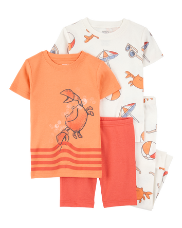 Toddler 4-Piece Beach Crab 100% Snug Fit Cotton Pyjamas, 