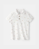 Toddler Boy Easter Bunny Polo Shirt - White, image 1 of 5 slides