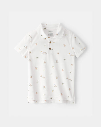 Toddler Boy Easter Bunny Polo Shirt - White, 