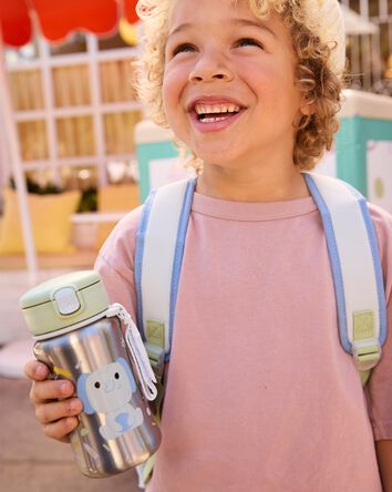 Bouteille &agrave; paille en acier inoxydable Besties Squad - &Eacute;l&eacute;phant, 