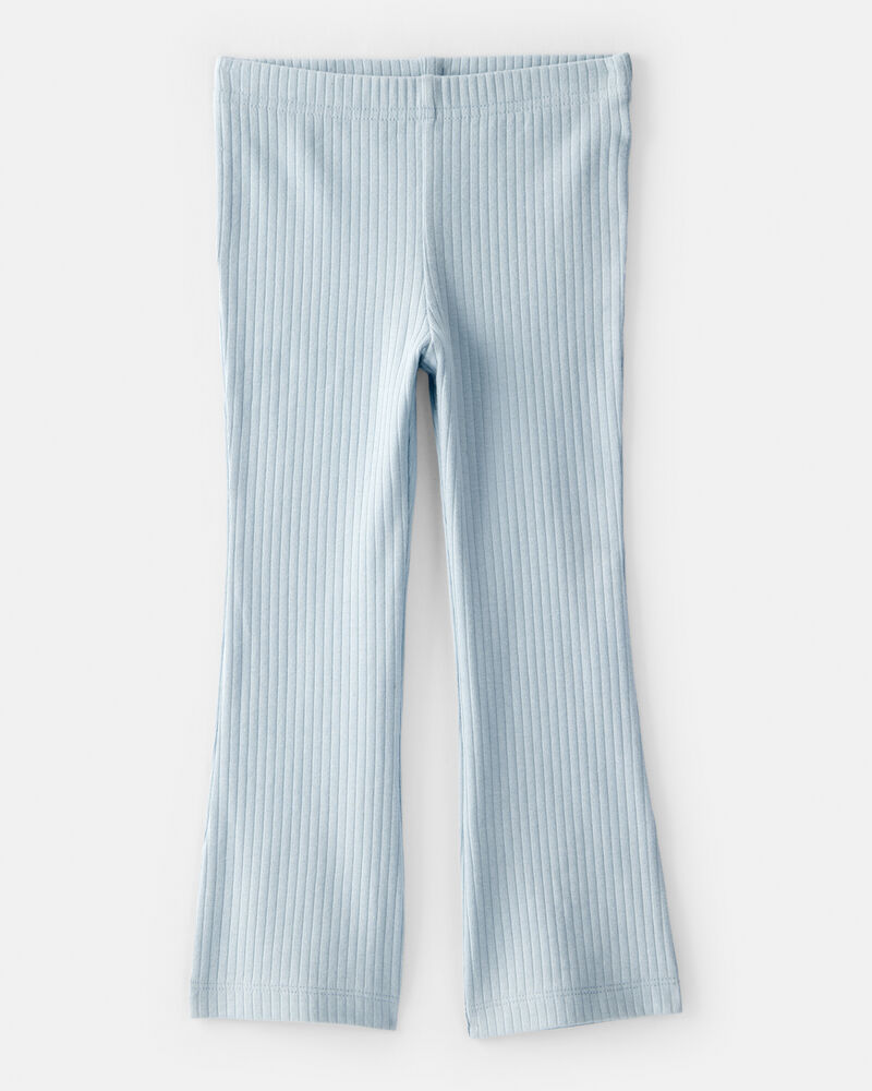 Toddler Girl Pull-On Flare Stretch Rib Leggings - Blue, image 1 of 4 slides