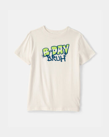Boys 'B-Day Bruh' Graphic Tee - Ivory, 