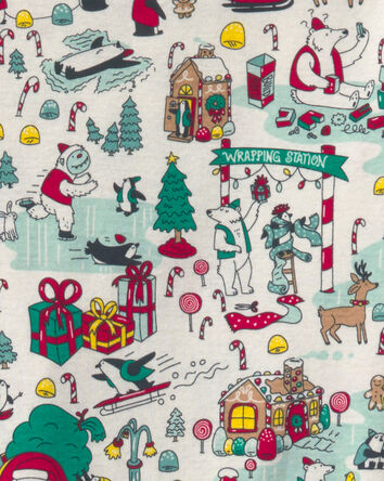 Kids 2-Piece Christmas Scavenger Hunt 100% Cotton Snug Fit Pyjama Set, 