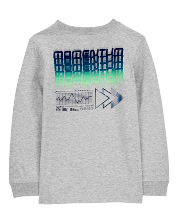 Kid Sports Momentum Cotton Blend Long-Sleeve Tee - Grey, 