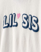 Toddler Girl 'Lil Sis' Graphic Tee - Ivory, image 2 of 4 slides