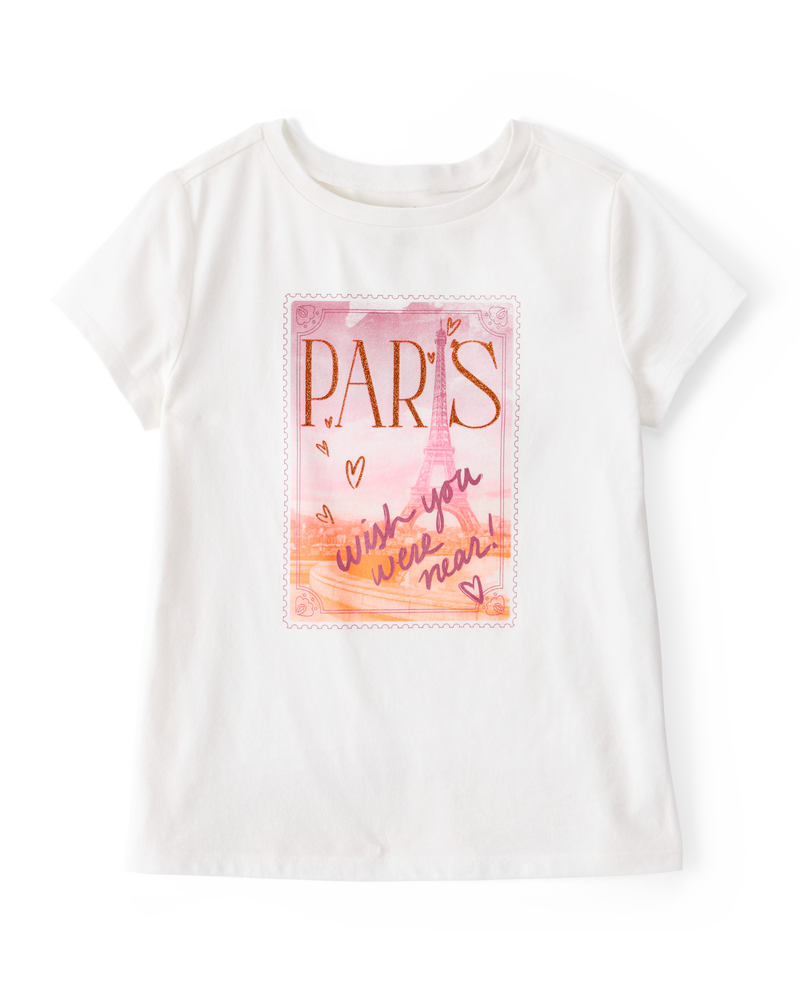 Kid Paris Short-Sleeve Graphic Tee - White, image 1 of 4 slides
