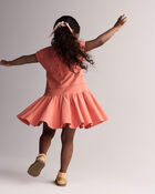 Tout-petit fille - Robe taille basse et manches courtes &ndash; Orange, image 4 sur 6 diapositives