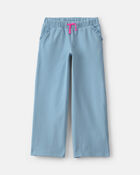 Girls Ribbed Pull-On Pants - Blue, image 1 of 4 slides