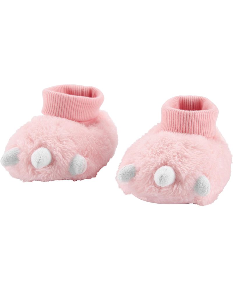Pink Dinosaur Baby Slippers