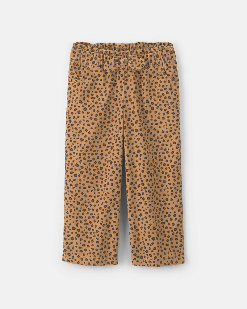 Toute-petite fille &ndash; Pantalon en velours c&ocirc;tel&eacute; &agrave; jambe large &ndash; Brun, image 1 sur 3 diapositives