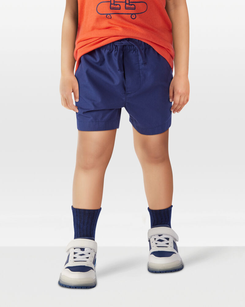 Toddler Pull-On Poplin Shorts - Navy, image 2 of 6 slides