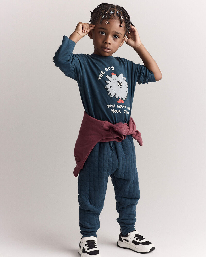 Toddler Boy Squish Character Long-Sleeve Relaxed Graphic Tee - Deep Teal, image 3 of 7 slides