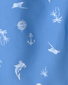 Boys 2-Piece Long-Sleeve Rashguard & Sailboat Swim Trunks Set - Blue, image 7 of 7 slides