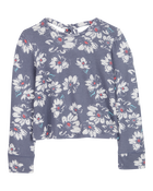 Enfant Haut mode à manches longues en tricot à motifs de fleurs, image 1 sur 4 diapositives