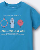 Toddler 'Recreation Club' Rolled Cuff Tee - Turquoise, image 5 of 5 slides
