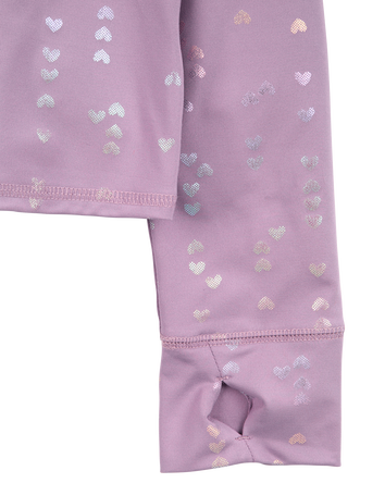 Kid Heart-Print Long-Sleeve Top - Purple, 