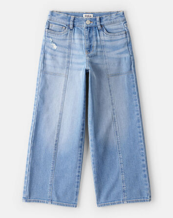 Girls Denim Wide-Leg Jeans - Light Wash, 