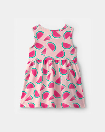 Tout-petit fille - Robe sans manches &agrave; motif melon d&rsquo;eau - Rose, 