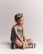 Toddler Girl Smocked One-Piece Swimsuit - Pale Blue, image 6 of 7 slides
