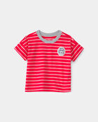 B&eacute;b&eacute; gar&ccedil;on - T-shirt &agrave; rayures - Rouge/Ivoire, image 1 sur 3 diapositives