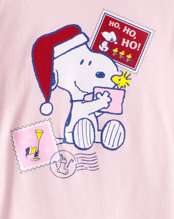 Filles - Pyjamas 2 pi&egrave;ces ajust&eacute;s &agrave; manches longues en coton 100 % avec imprim&eacute; Snoopy de Peanuts - Rose, 