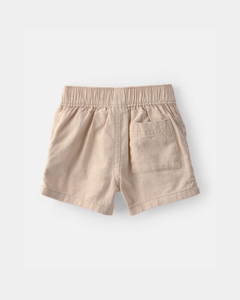 Baby Boy 2-Piece Solid Short-Sleeve Tee & Pant Set - Brown/White, image 3 of 6 slides