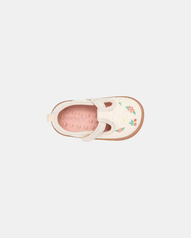 Baby Girl Every Step&reg; First Walker Floral Casual Shoes - Khaki, image 4 of 6 slides