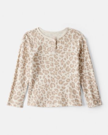 Toddler Girl Leopard Long-Sleeve Top - Cream, 