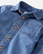 Baby Organic Cotton Chambray Button-Front Shirt, image 2 of 4 slides