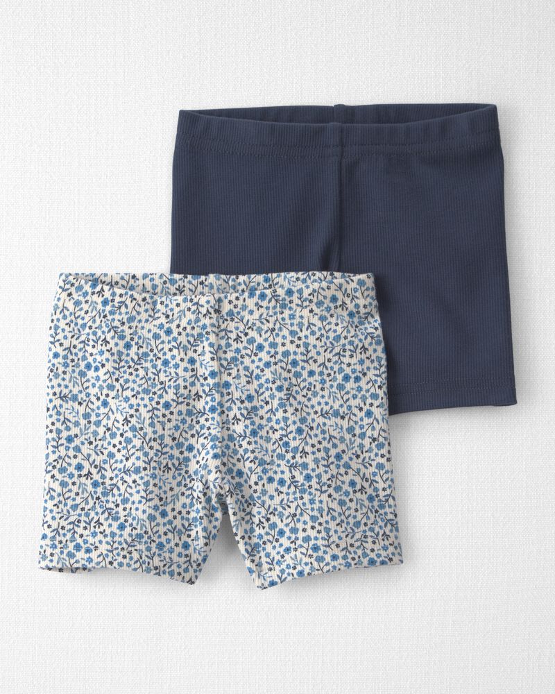 Baby Girl 2-Pack Organic Cotton Ribbed Cartwheel Shorts, image 1 of 5 slides