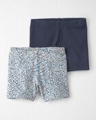 Baby Girl 2-Pack Organic Cotton Ribbed Cartwheel Shorts, image 1 of 5 slides