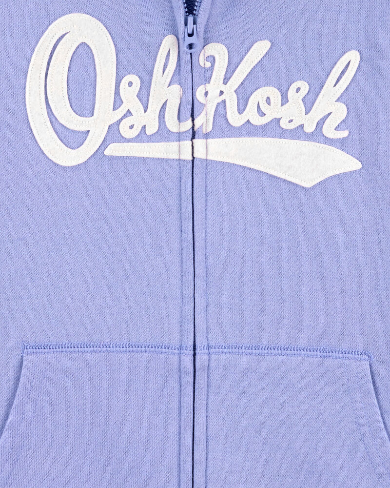 Kid OshKosh Logo Zip Jacket - Purple, image 2 of 3 slides