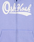 Kid OshKosh Logo Zip Jacket - Purple, image 2 of 3 slides
