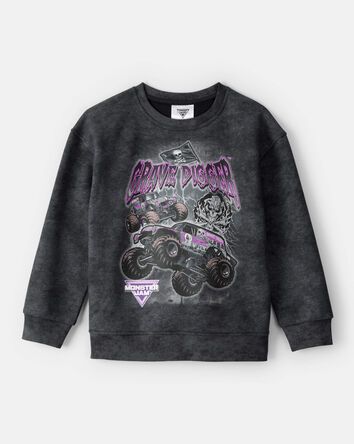 Boys Grave Digger Pullover Sweatshirt - Black, 