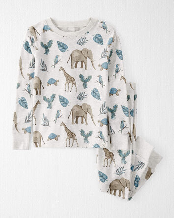 Toddler Safari Print Organic Cotton 2-Piece Pyjamas, 
