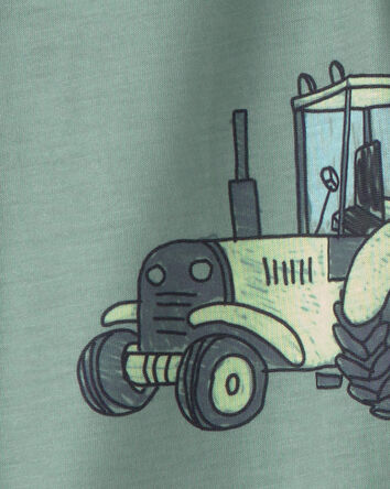 Toddler Boy Tractor Loose Fit 2-Piece Pyjama Set - Green, 