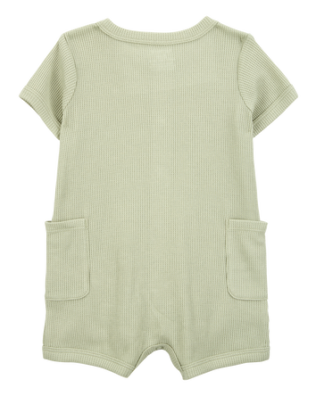 Baby Short-Sleeve Romper - Olive, 
