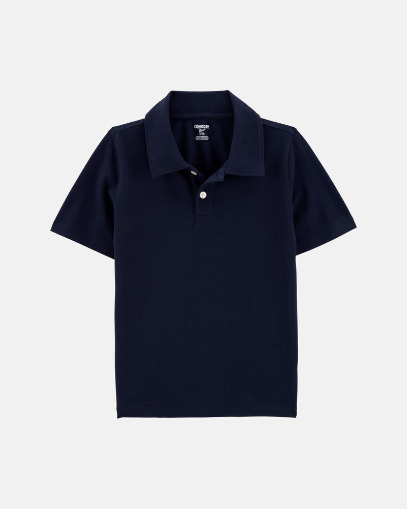 Boys Pique Uniform Polo Shirt - Navy, image 1 of 3 slides