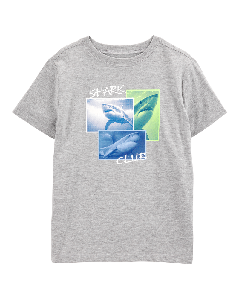 Kid Shark Short-Sleeve Graphic Tee - Grey, image 1 of 3 slides