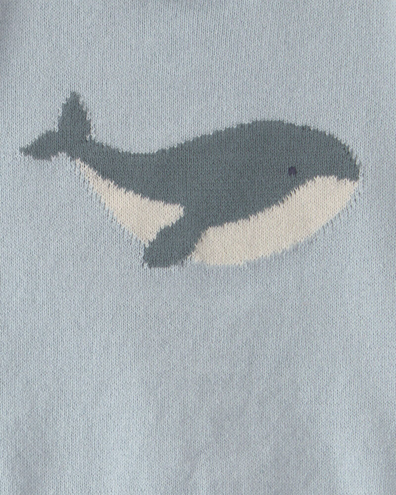 Baby 2-Piece Whale Short-Sleeve Sweater Top & Short Set - Blue, image 4 of 5 slides
