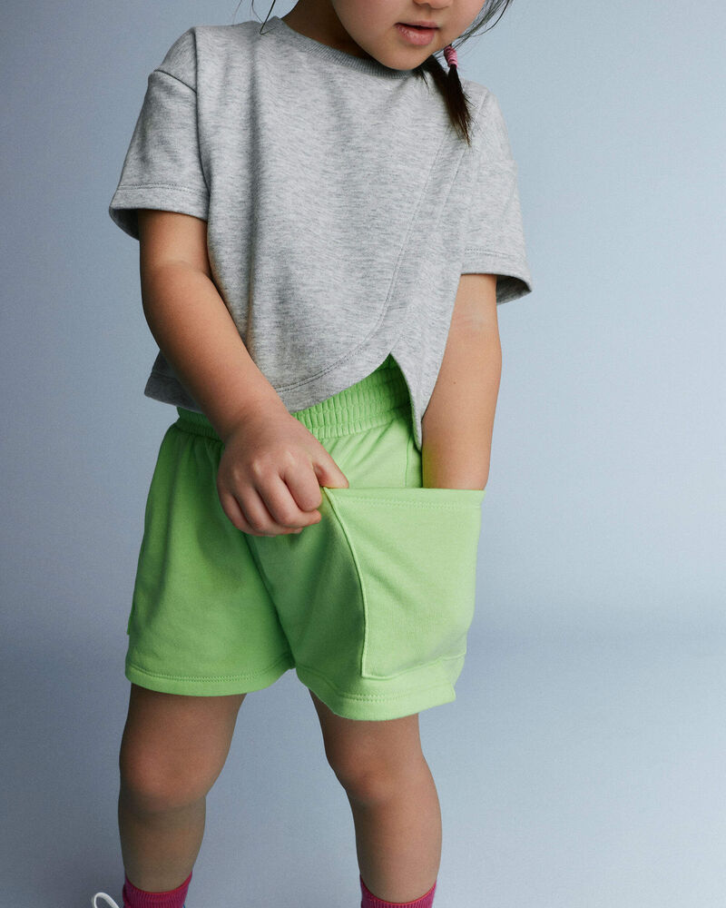 Toddler Girl Swing Short with Pockets - Lime Green, image 1 of 6 slides