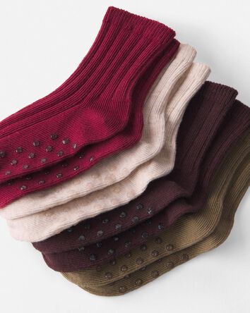 Toddler 4-Pack No-Slip Ankle Socks Made with Organic Cotton, 