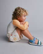 Toddler Boy Swim Trunks in Sandcastle Print - Cream, image 3 of 6 slides