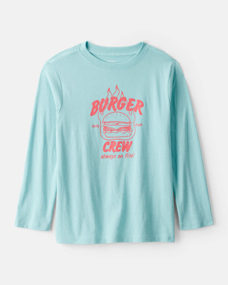 Kid Burger Crew Long-Sleeve Graphic Tee - Blue, image 1 of 3 slides