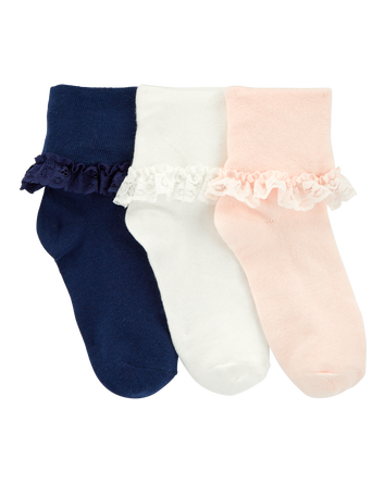 Enfant 3 paires de chaussettes à dentelle, 